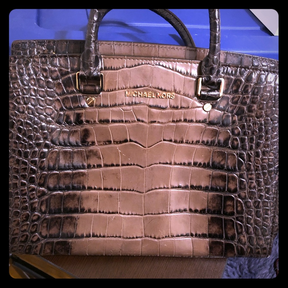 Brown snakeskin Michael Kors purse